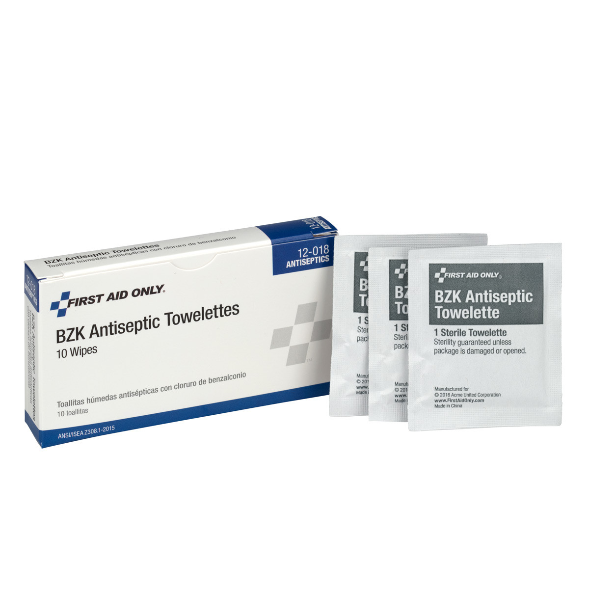 Individually Wrapped  BZK Antiseptic Wipes - First Aid Safety